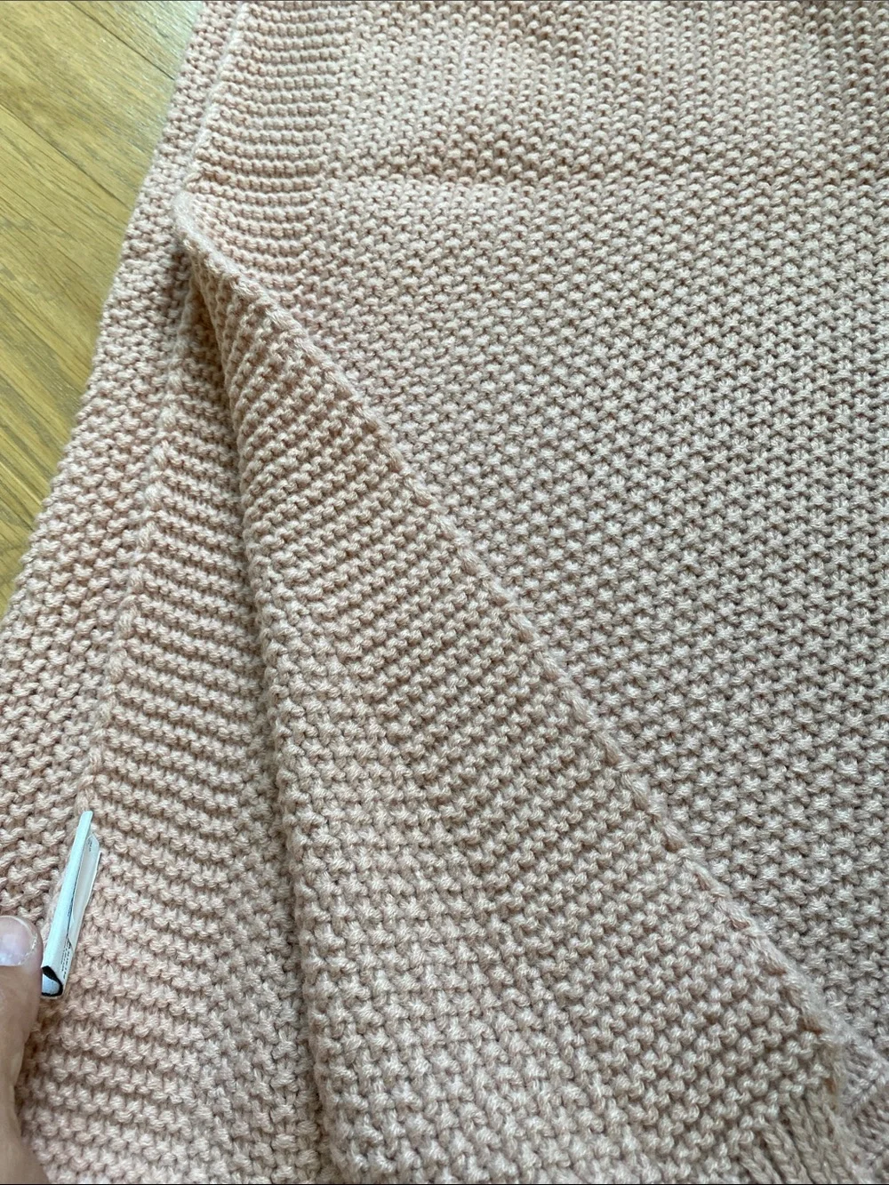 Threshold Textured Blush Knit Throw Blanket
